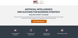 Formation MIT ARTIFICIAL INTELLIGENCE: IMPLICATIONS FOR BUSINESS STRATEGY