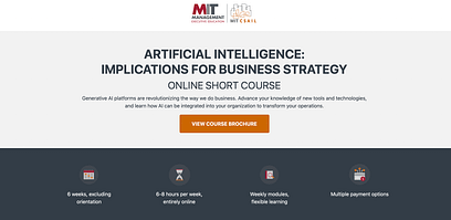 Formation MIT ARTIFICIAL INTELLIGENCE: IMPLICATIONS FOR BUSINESS STRATEGY