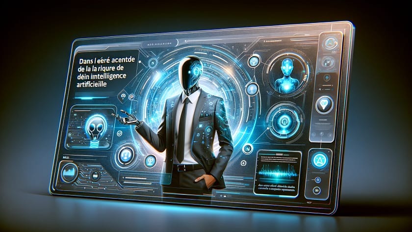 DALL·E 2024 06 10 12.19.46 A modern and sleek digital presentation slide in a 16 9 aspect ratio with a futuristic design. The slide should feature an image of a professional bu